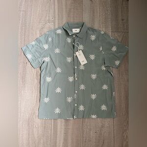 Folk Conway Linen Blend Short Sleeve Men’s Shirt NWT
